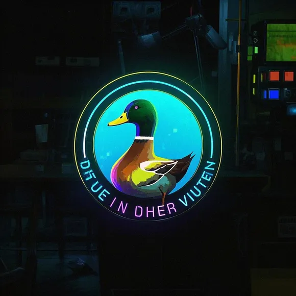 赛博朋克鸭子国画 logo